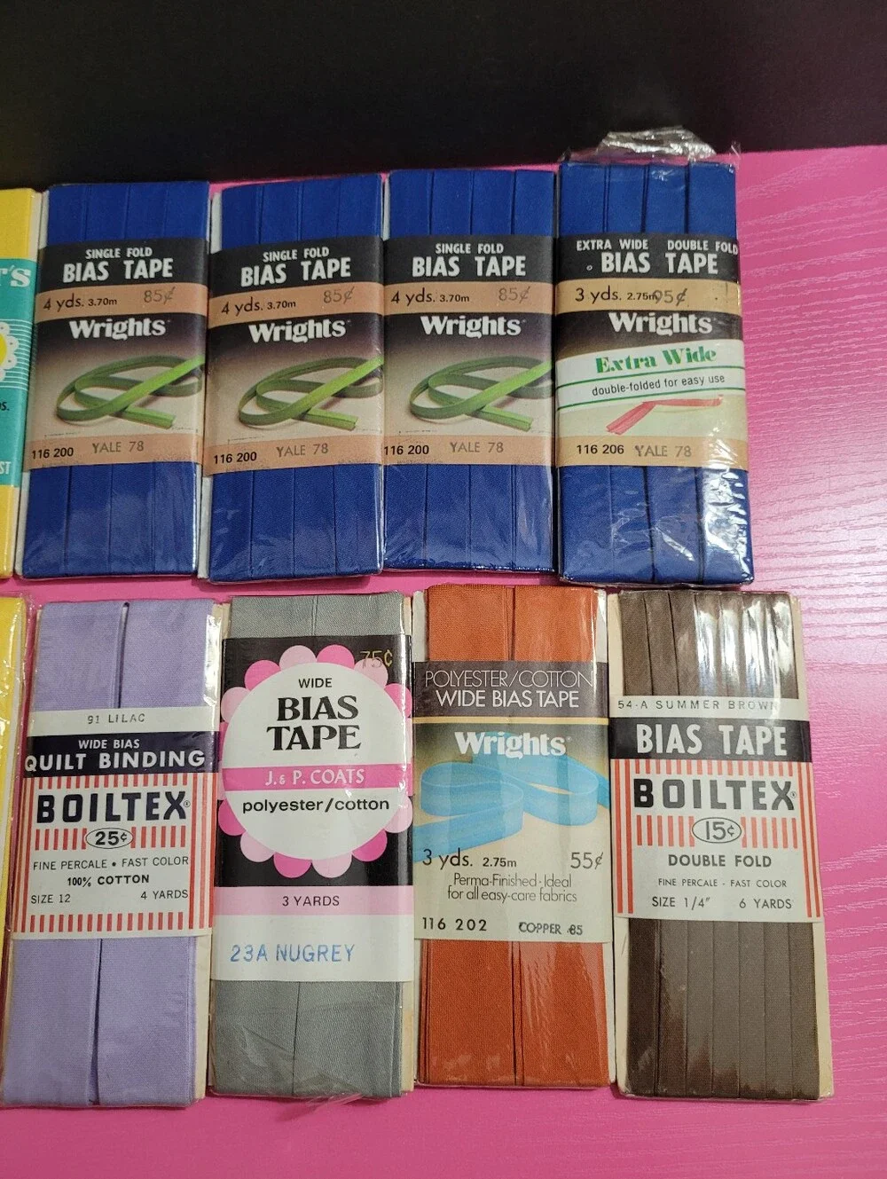 Vintage Assorted Bias Tape Bundle 14 Packs (1237)